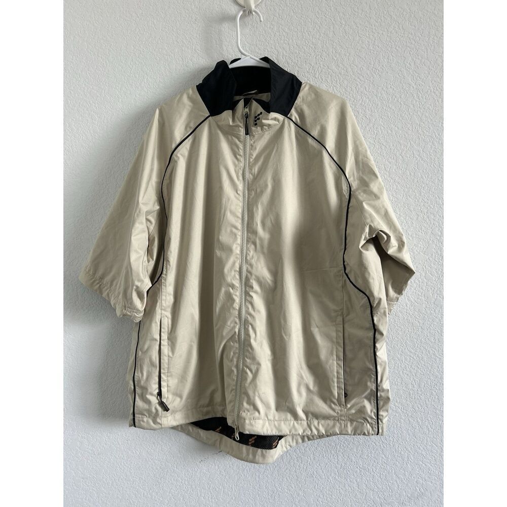 Foresters Outerwear Beige  Golf Windbreaker Size L Water Proof (16)